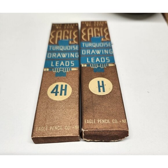 NIB Vintage Eagle Turquoise Drawing Pencil Leads 4H, H Unused No. 2375 New - Picture 3 of 6